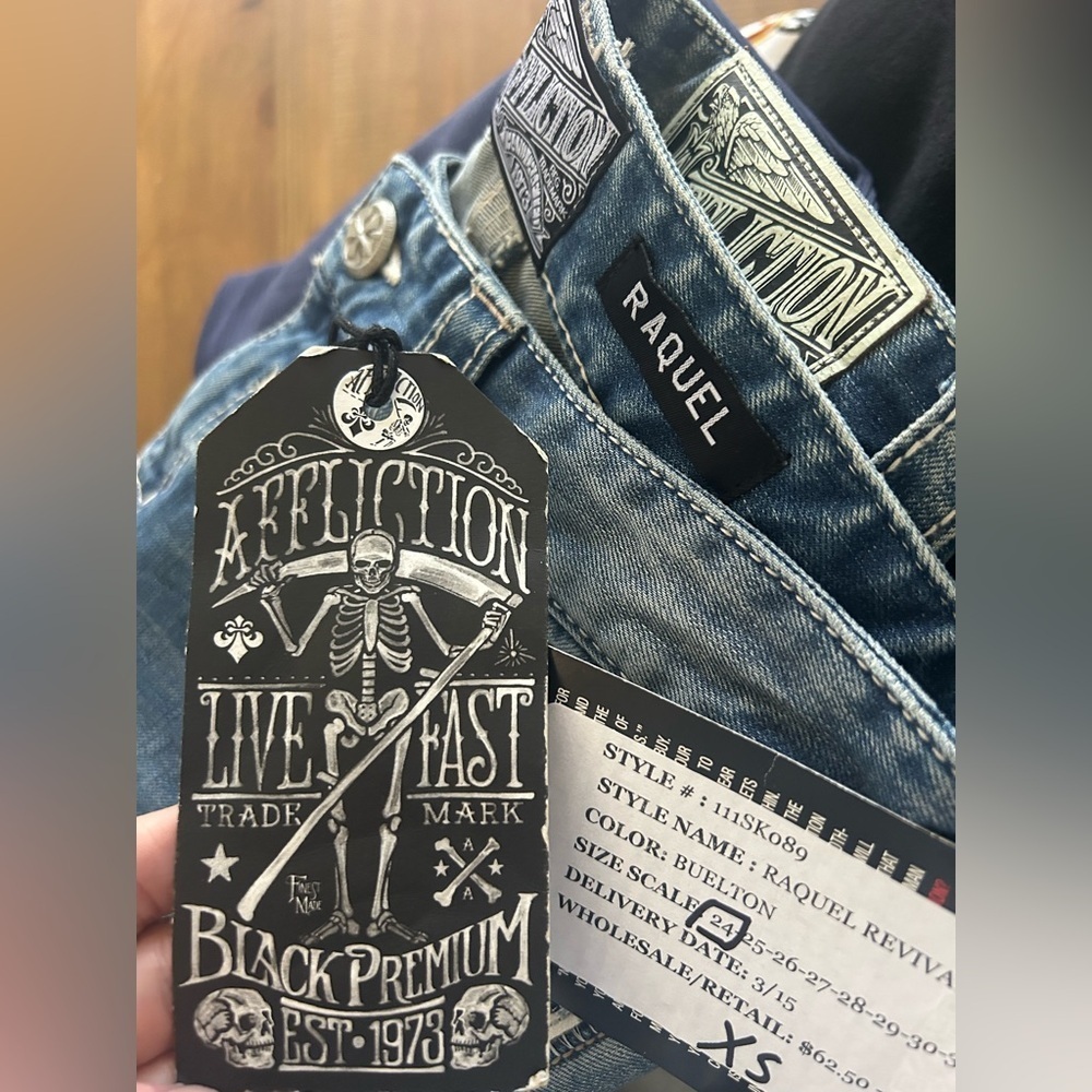 NWT Affliction Raquel Revival Women's Blue Jeans - Picture 8 of 11